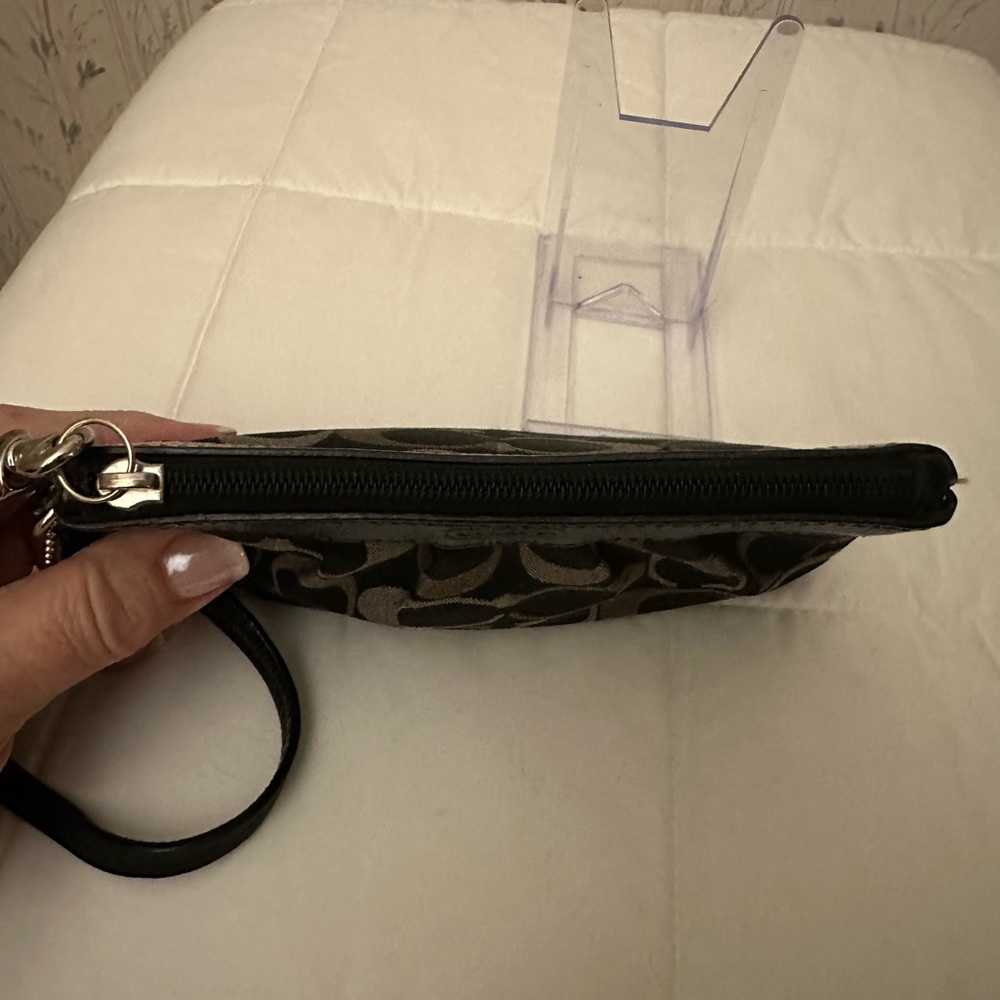 Coach Monogram Black and Pewter Wristlet - Picture 6 of 15